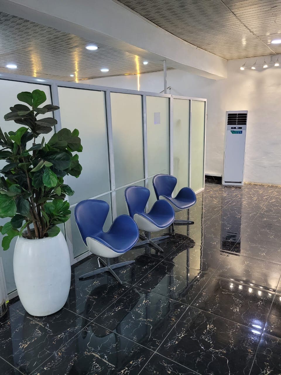 Bright and welcoming reception area of Safeway Dermatology